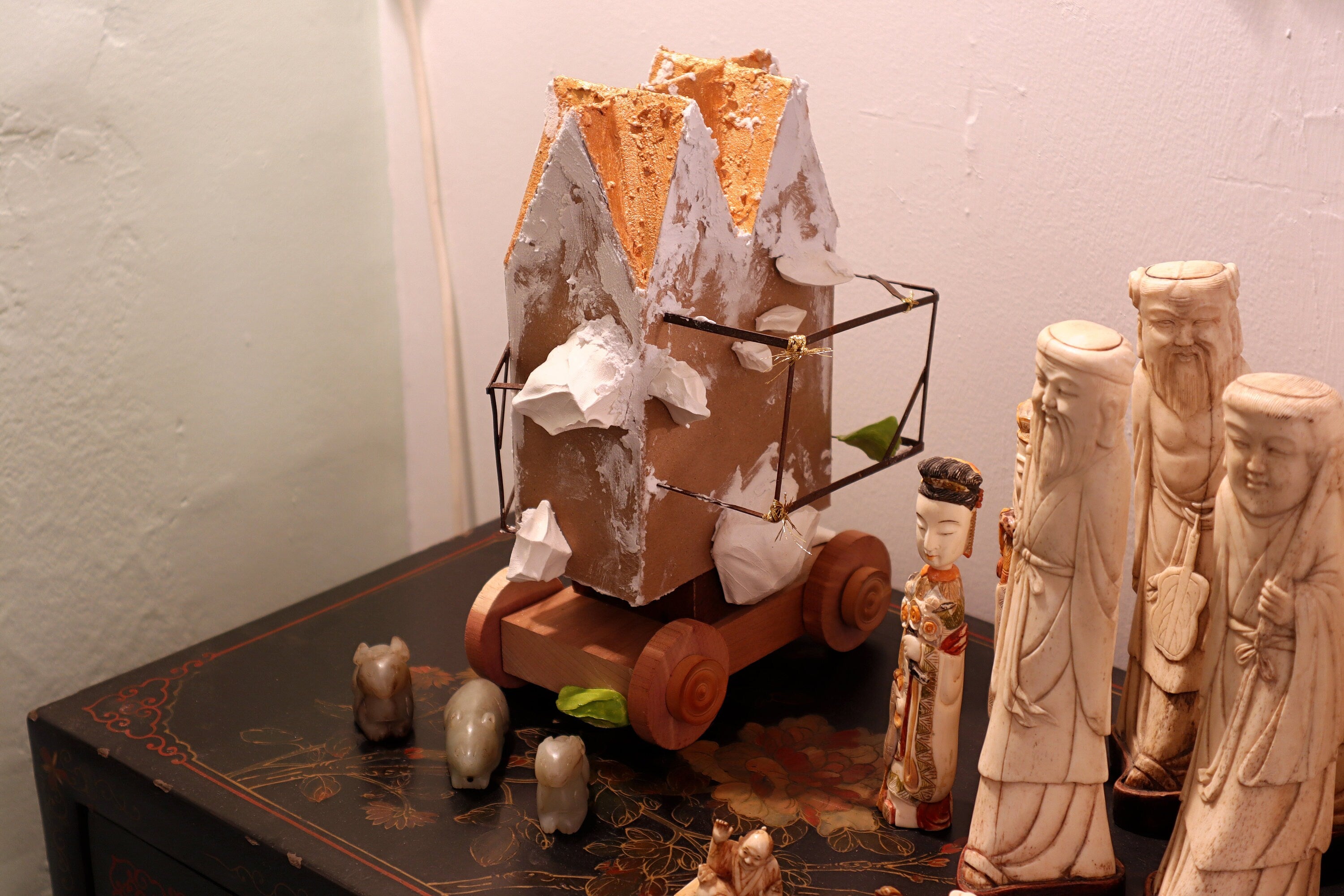 We Are All Waiting For King Moshiach, Architecture Model Building, Imaginary Jewish Shrine, Handmade Paper Sculpture Contemporary Jewish Art