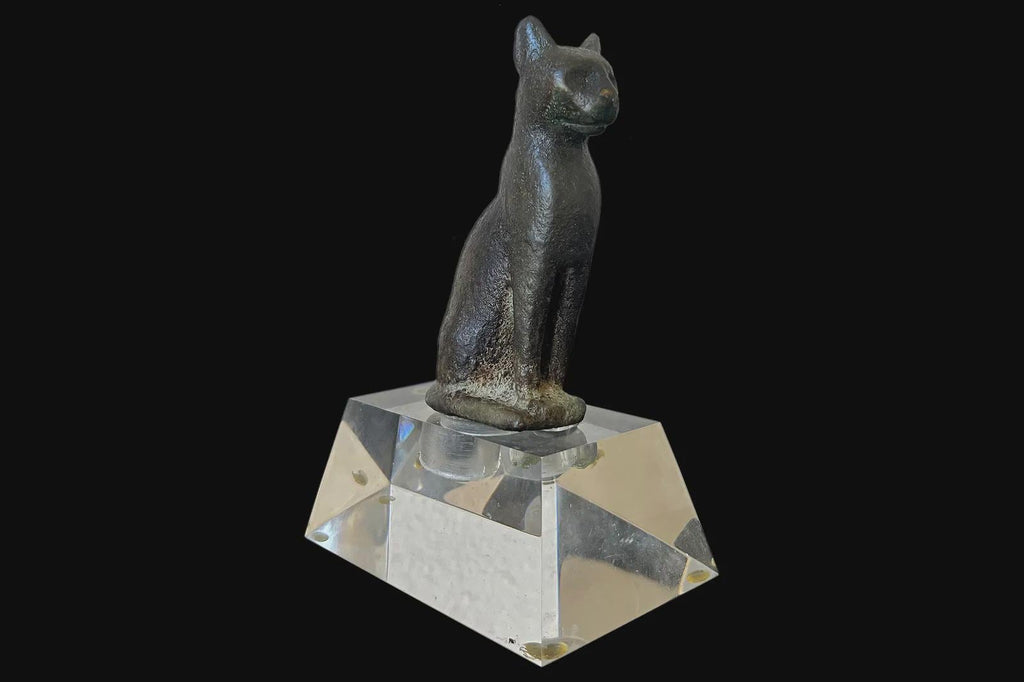 Ancient Egypt Sculpture Of A Cat, A Late Dynastic To Ptolemaic Period, Circa 664 To 30 BCE Bastet, God Bubastis Cast Bronze Art Statuette