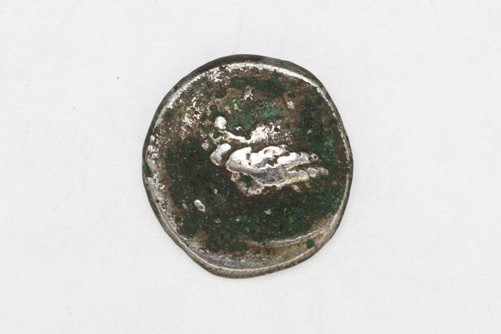 Ancient 1st Century AD Himyarite Kingdoms, South Arabia Felix Silver Quinarius Coin, Raydan Scyphate Mint In Imitation Of Older Greek Coins