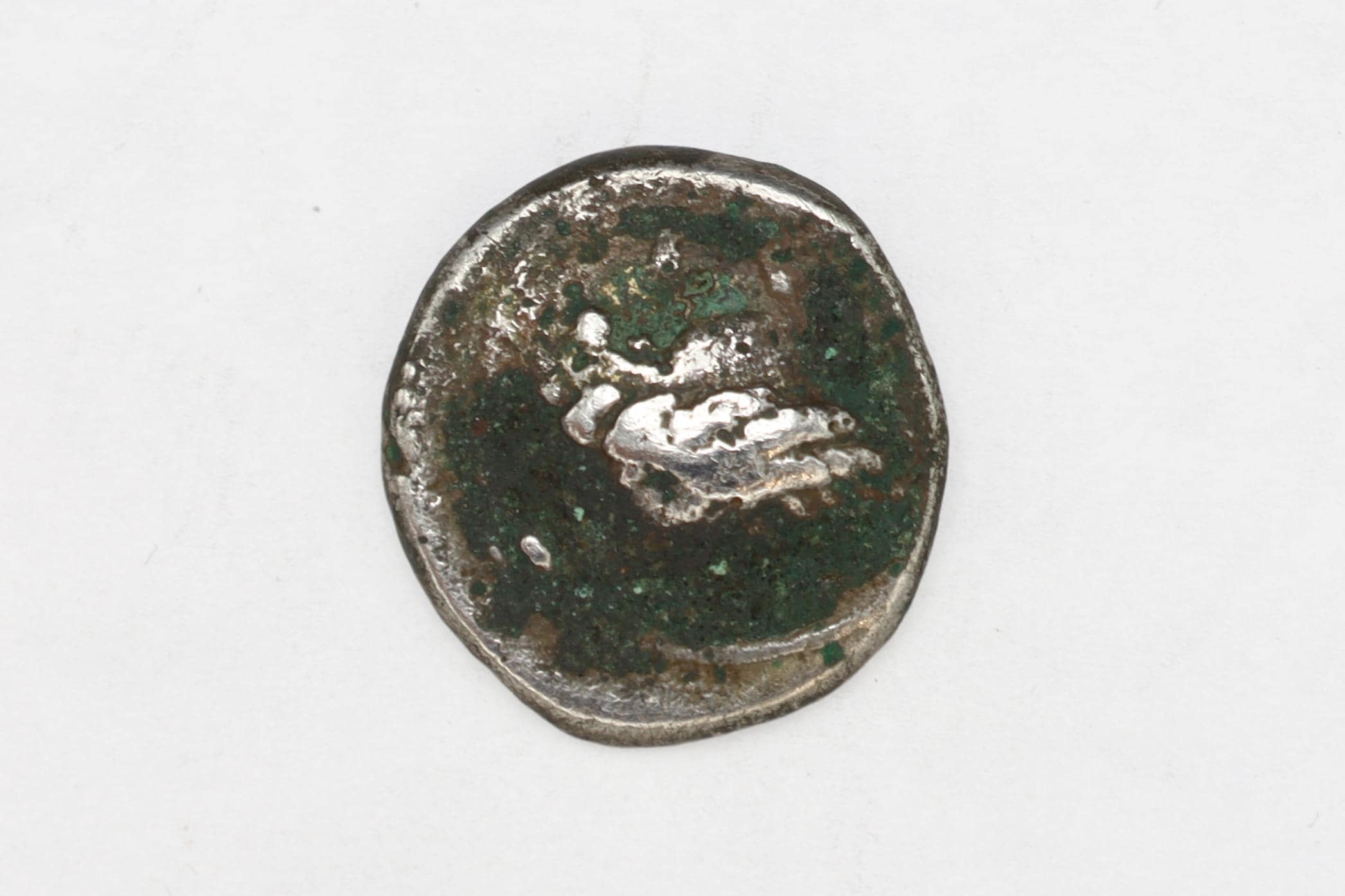 Ancient 1st Century AD Himyarite Kingdoms, South Arabia Felix Silver Quinarius Coin, Raydan Scyphate Mint In Imitation Of Older Greek Coins