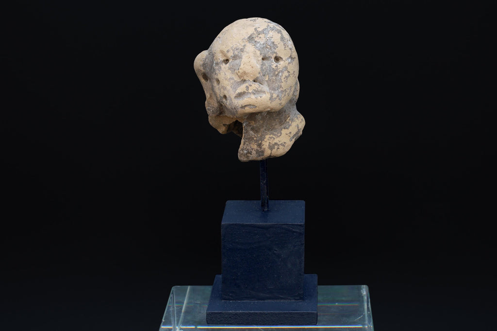 Ancient Huastec Head Figure, Circa 300 AD Panuco River Area Style, Veracruz Pre-Columbian Ceramic Idol Figure Head, PreHispanic Mexico