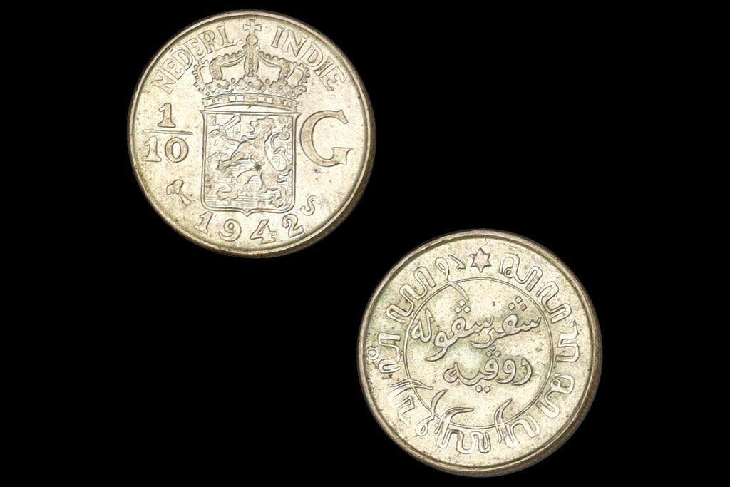 Tenth Of Gulden Silver Coin Queen Wilhelmina. Dutch Colonial Empire, Indonesia, Netherlands East Indies, Numismatics Collectibles