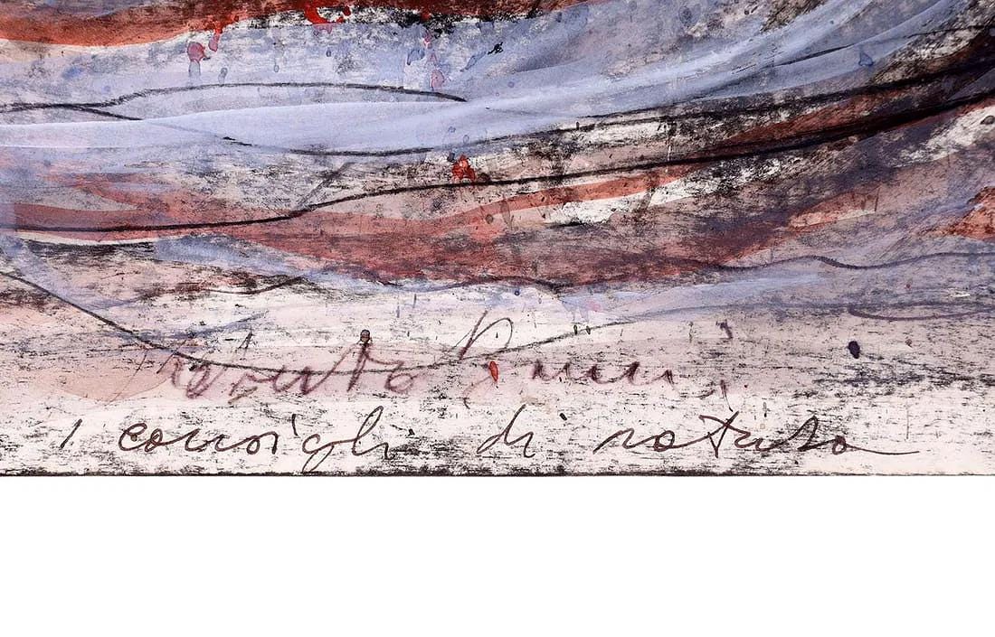 Justice Meet Corruption, A Mixed Media Artwork By The Italian Artist Roberto Barni, Gouache And Pastel On Paper, Hand Signed, European Art