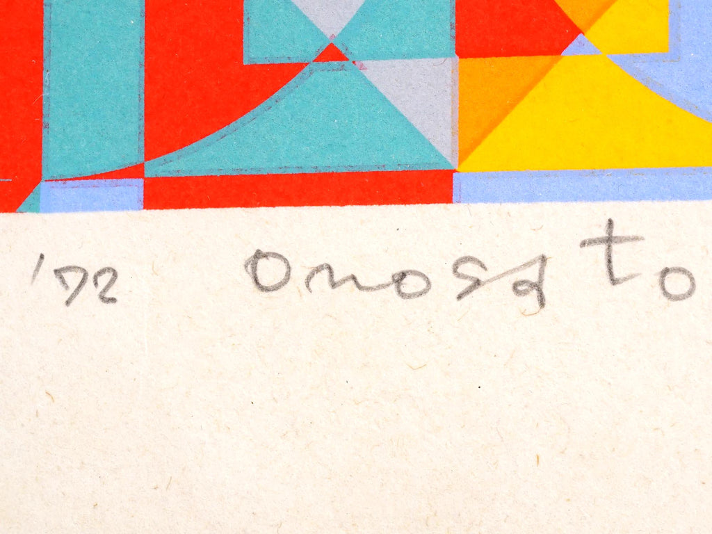Toshinobu Onosato, Limited Edition Color Serigraph On Paper Depicting A Geometrical Abstract Composition, 1972. Signed And Dated In Pencil