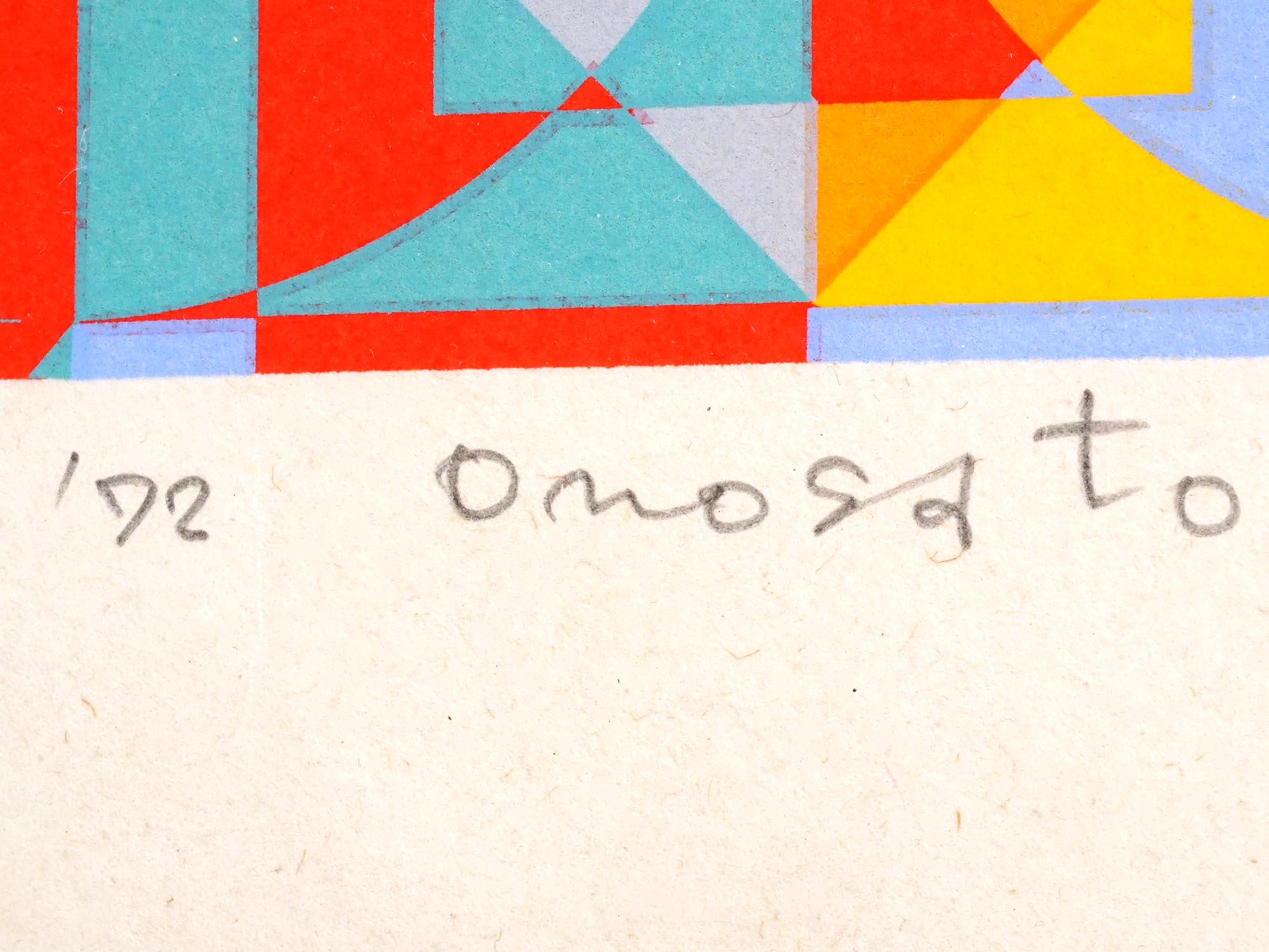 Toshinobu Onosato, Limited Edition Color Serigraph On Paper Depicting A Geometrical Abstract Composition, 1972. Signed And Dated In Pencil