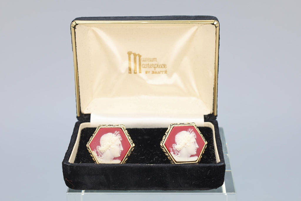 God Apollo, Vintage 1960s Dante Masterpieces Cuff Links, Incolay Cameo, A Paste Sur Paste, Large Cufflinks Mens Jewelry, Fashion Accessories