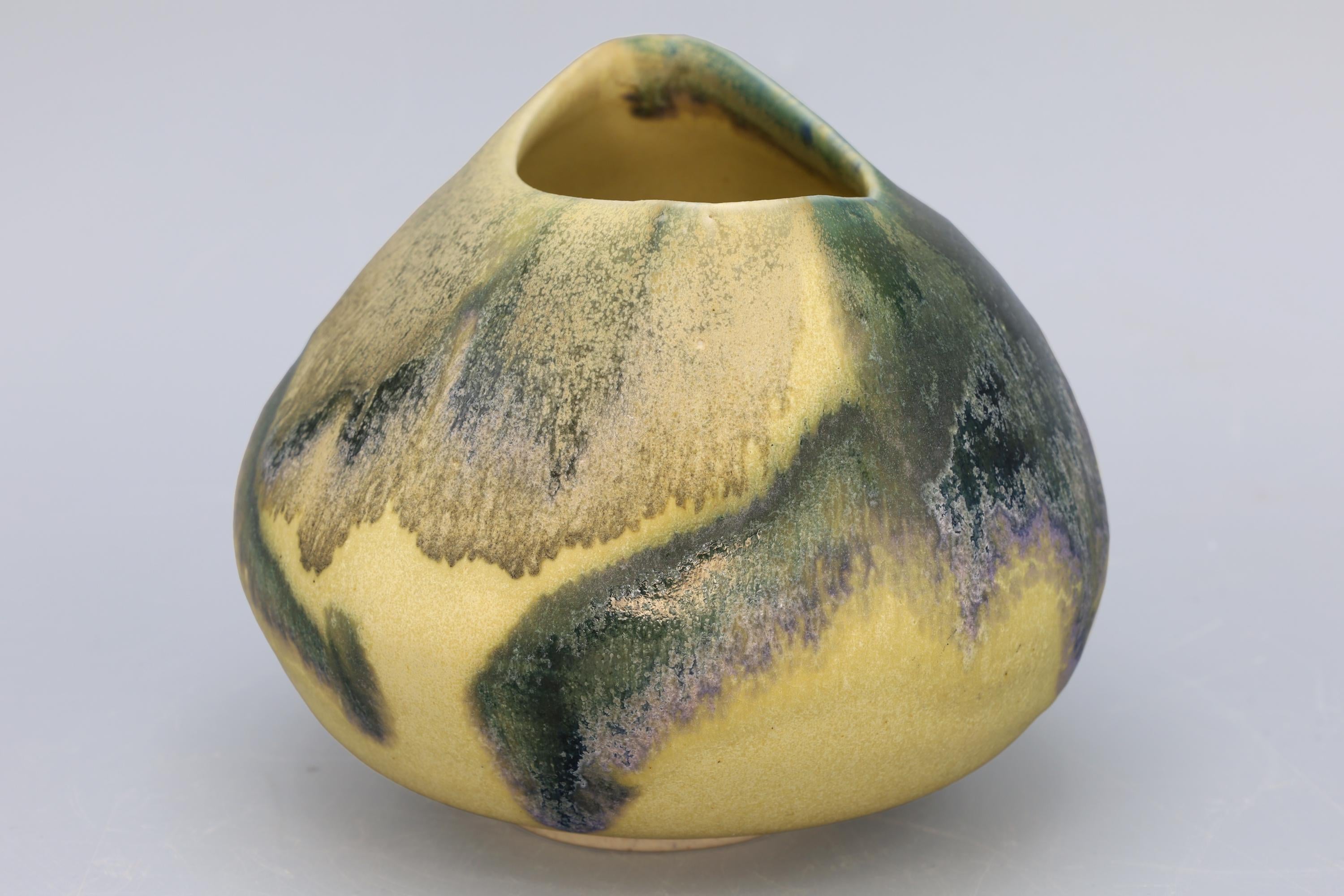 Contemporary American Ceramic Art Vase, Small Modernist Vessel By Janet Barsky, Fine Arts Pottery