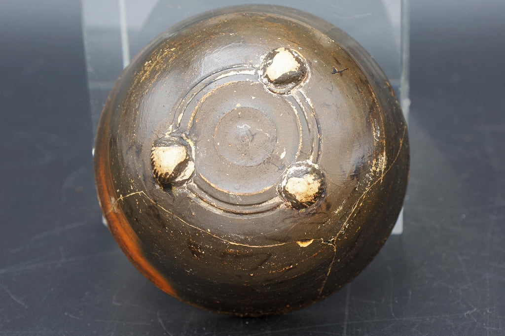 Antiquities, Circa 4th Century BC Magna Graecia Blackware Pottery Bowl, Ancient Greek Ceramics A Footed Trypod Patera Cup, Rare Collectibles