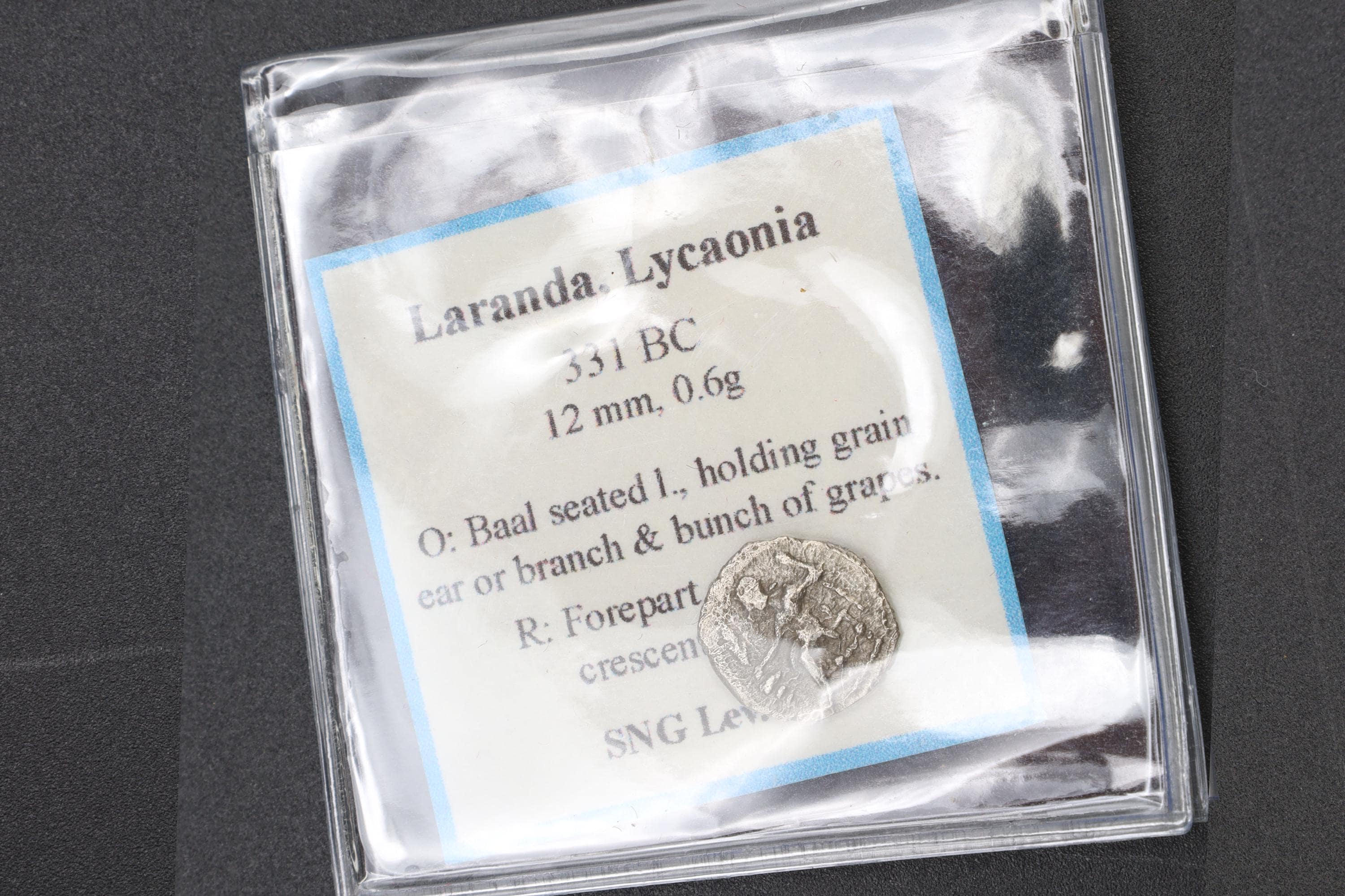 Laranda Lycaonia Cilicia, Silver Obol Coin, 324 To 323 BCE, Baaltars Seated And Wolf Running, Ancient Collectibles And Numismatics