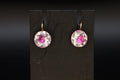 Georgian England Jewelry, Antique 1800s To 1820s Georgian Amethyst Paste Earrings On Fine Sterling Settings And 18kt Gold Wires