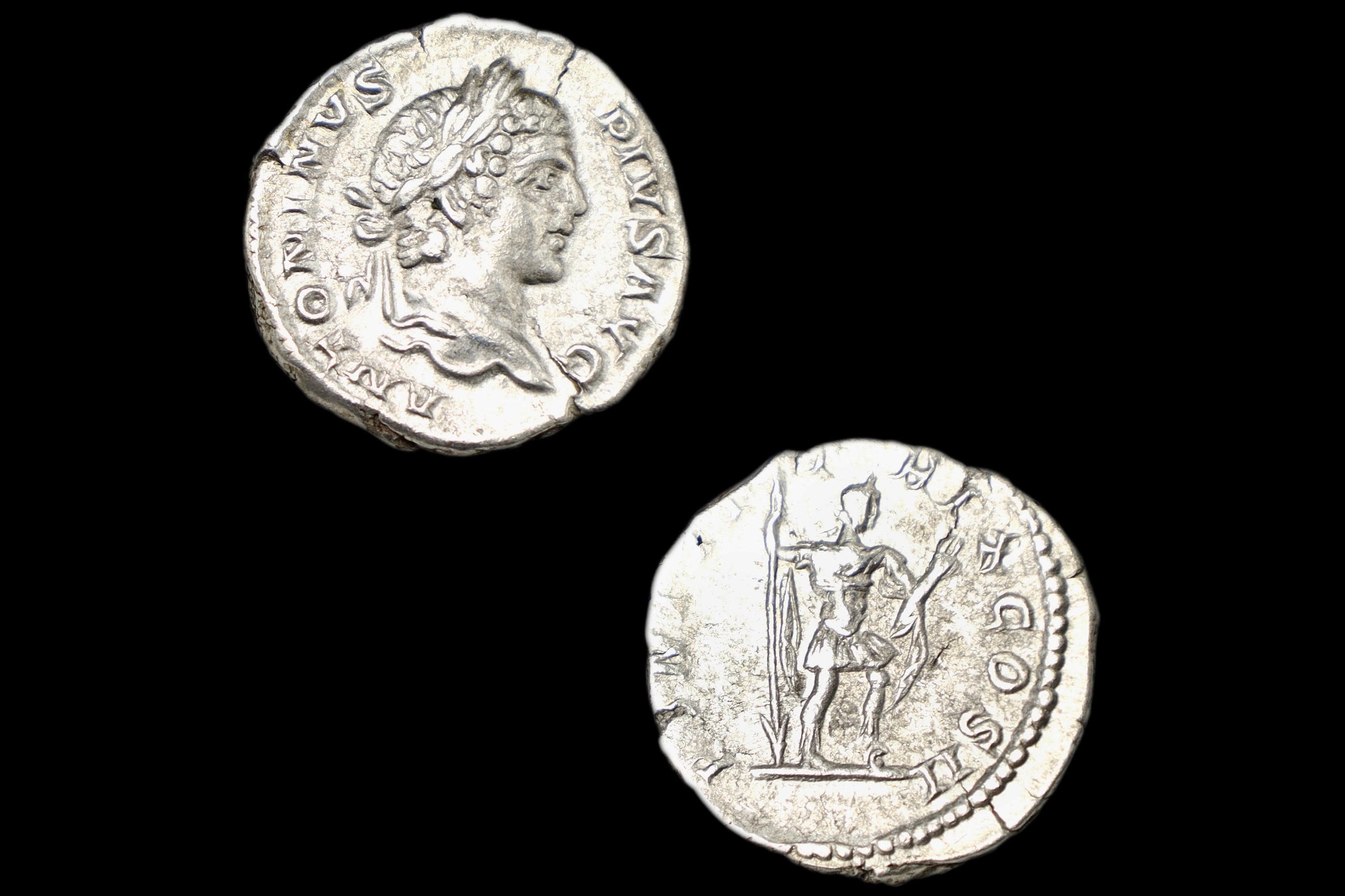 Ancient Roman Empire 3rd Century AD. A Silver Denarius Coin By Emperor Caracalla, Numismatics And Historical Antiquities Collectibles
