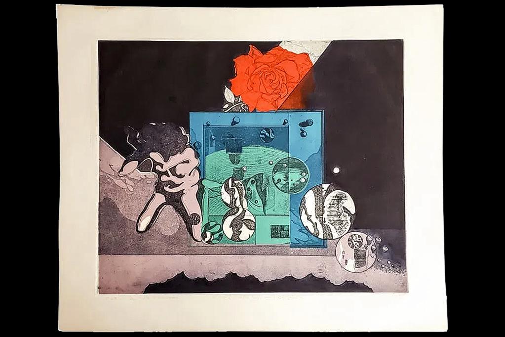 战争与和平 War and Peace Artwork By Taiwanese Artist Shaih Li-Fa, Etching Print Numbered 119/120. Signed And Dated 1969 In Pencil