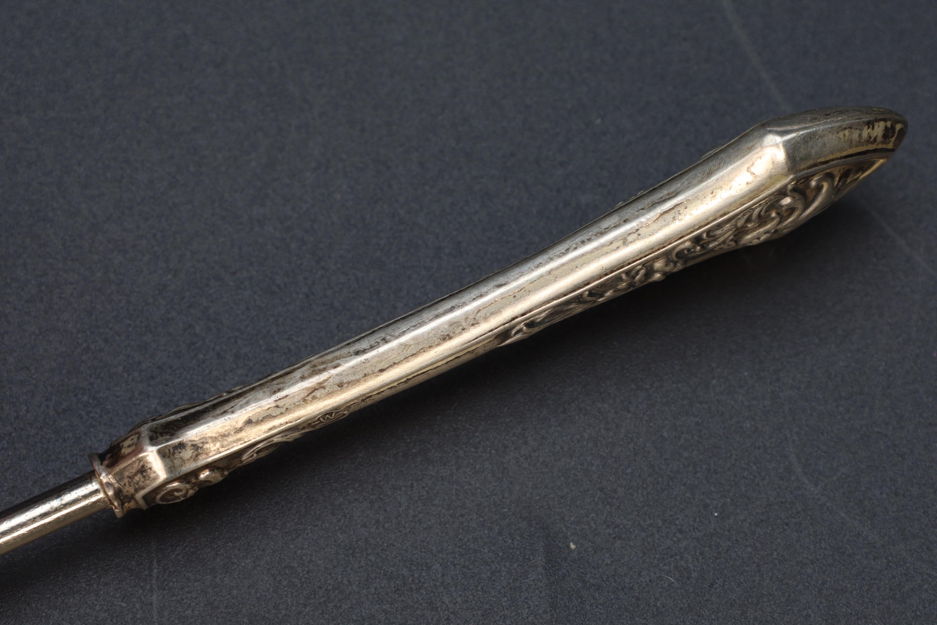 Antique 1890s Button Hook In Art Nouveau Style, American Sterling Silver, Victorian Era Dressing Tools, Fashion Accessories And Collectibles