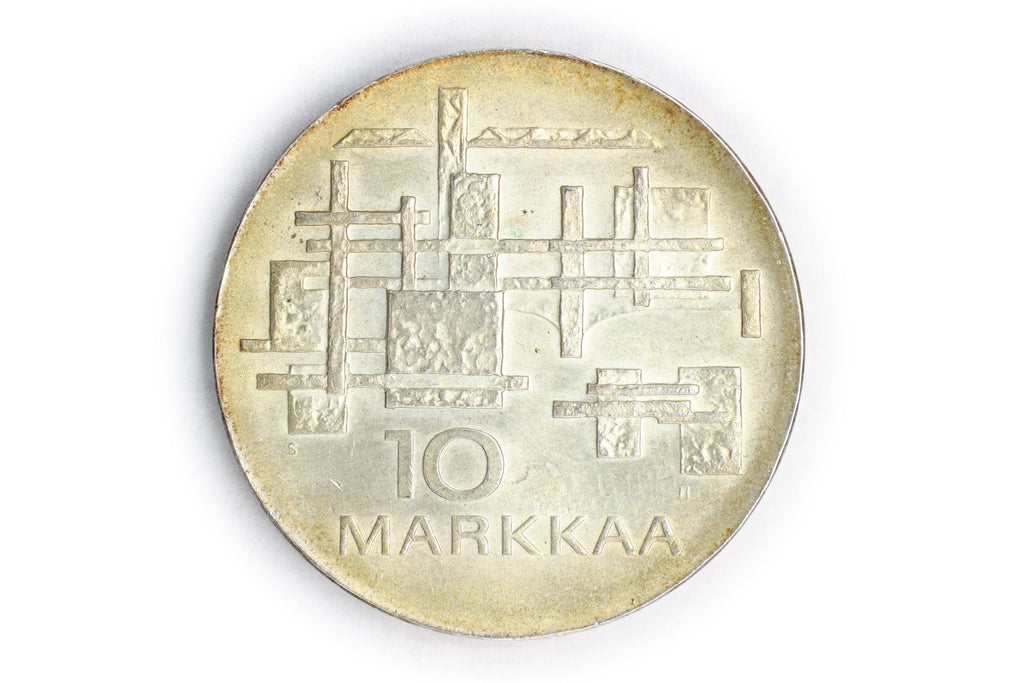 Republic Of Finland, New Makkaa Currency, Non Circulating Coinage, Value 10 Markkaa Or 10 FIM, 900 Silver Grade, Medal Alignment, Date 1967