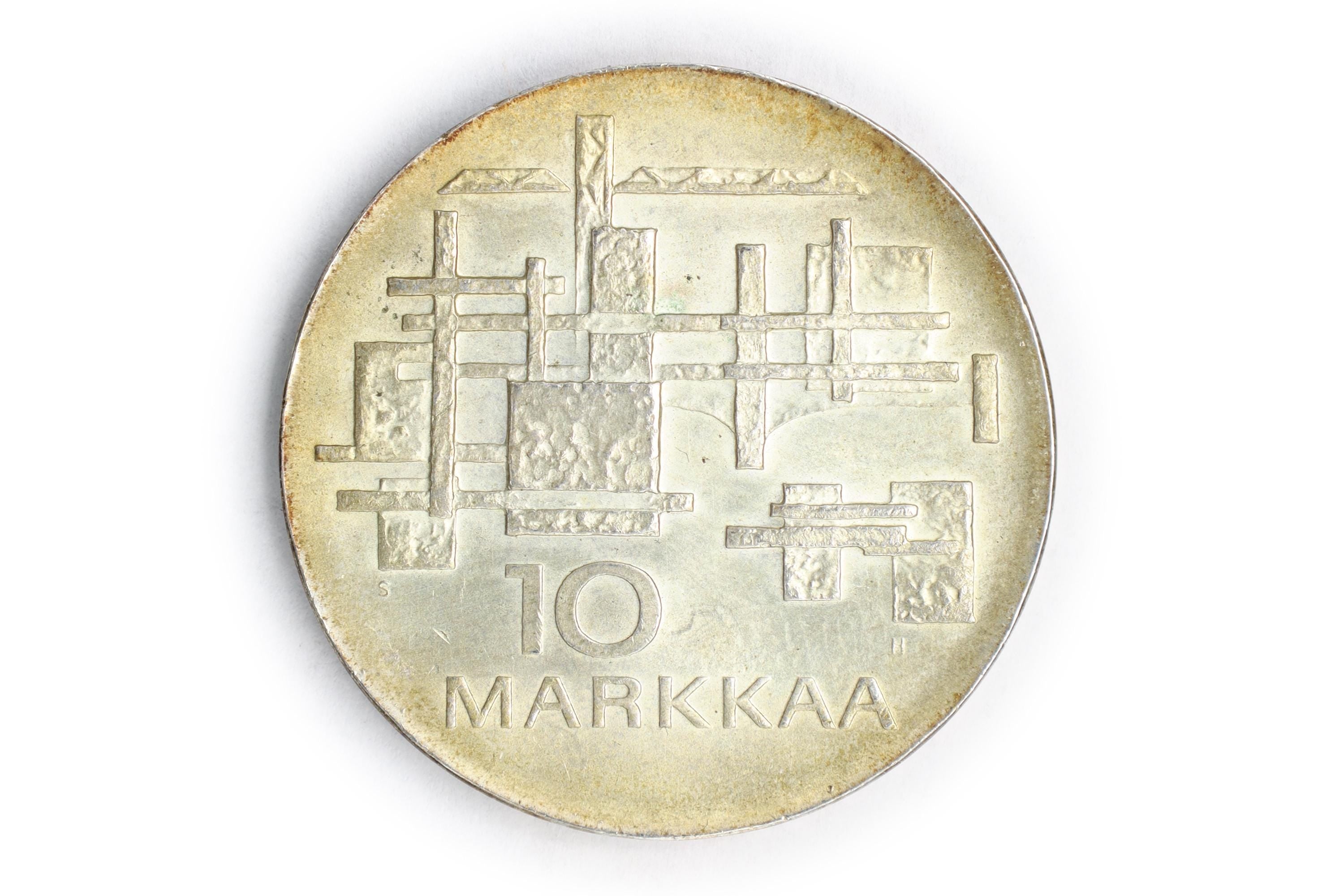 Republic Of Finland, New Makkaa Currency, Non Circulating Coinage, Value 10 Markkaa Or 10 FIM, 900 Silver Grade, Medal Alignment, Date 1967