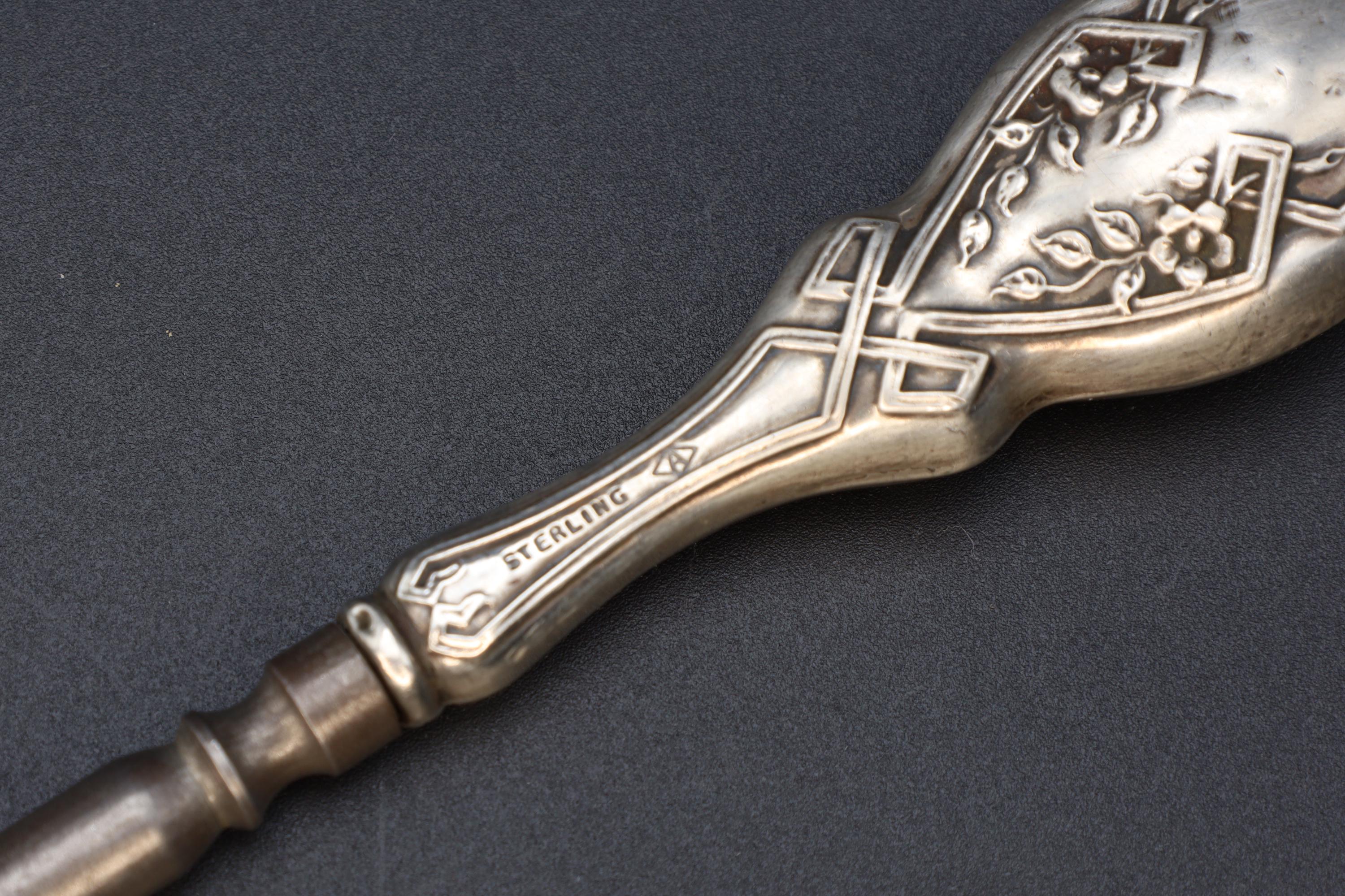 Antique 1890s Button Hook In Art Nouveau Style, American Sterling Silver, Victorian Era Dressing Tools, Fashion Accessories And Collectibles