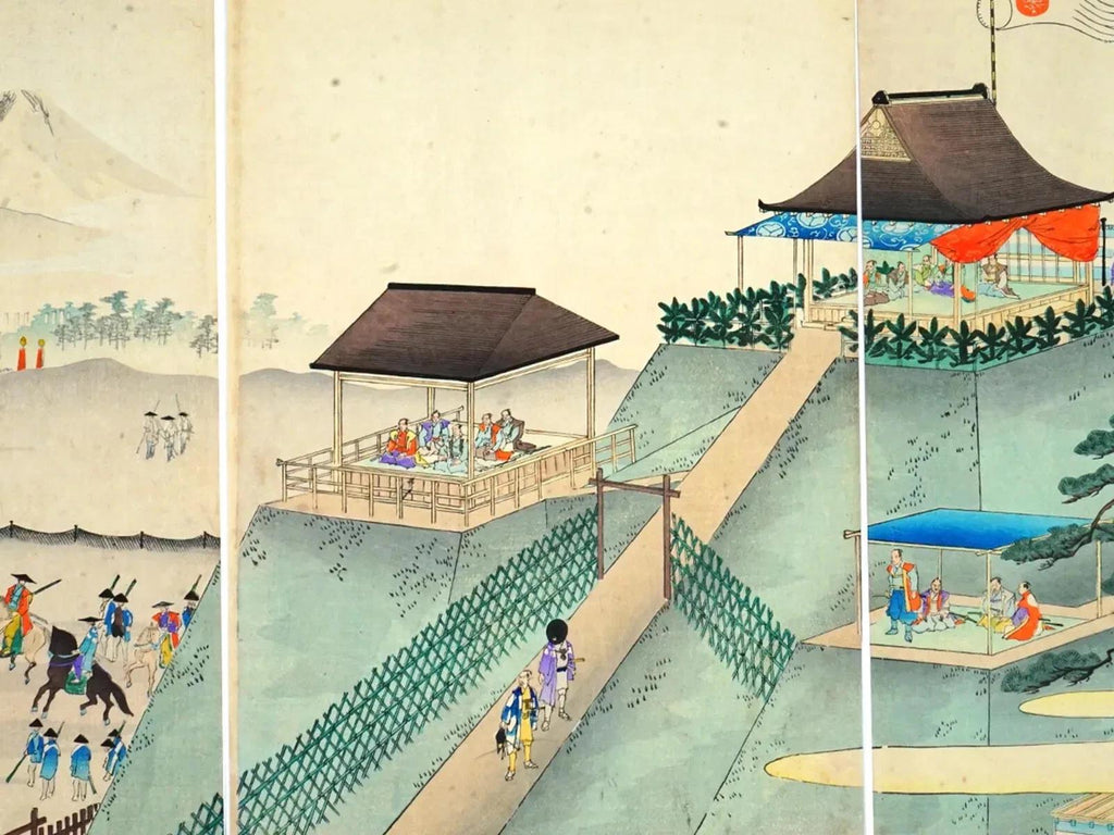 Yoshu Chikanobu, Nishiki-e Japanese Meiji Era Military Artwork Illustration Triptych, Asian Oriental Art Ukiyoe Print