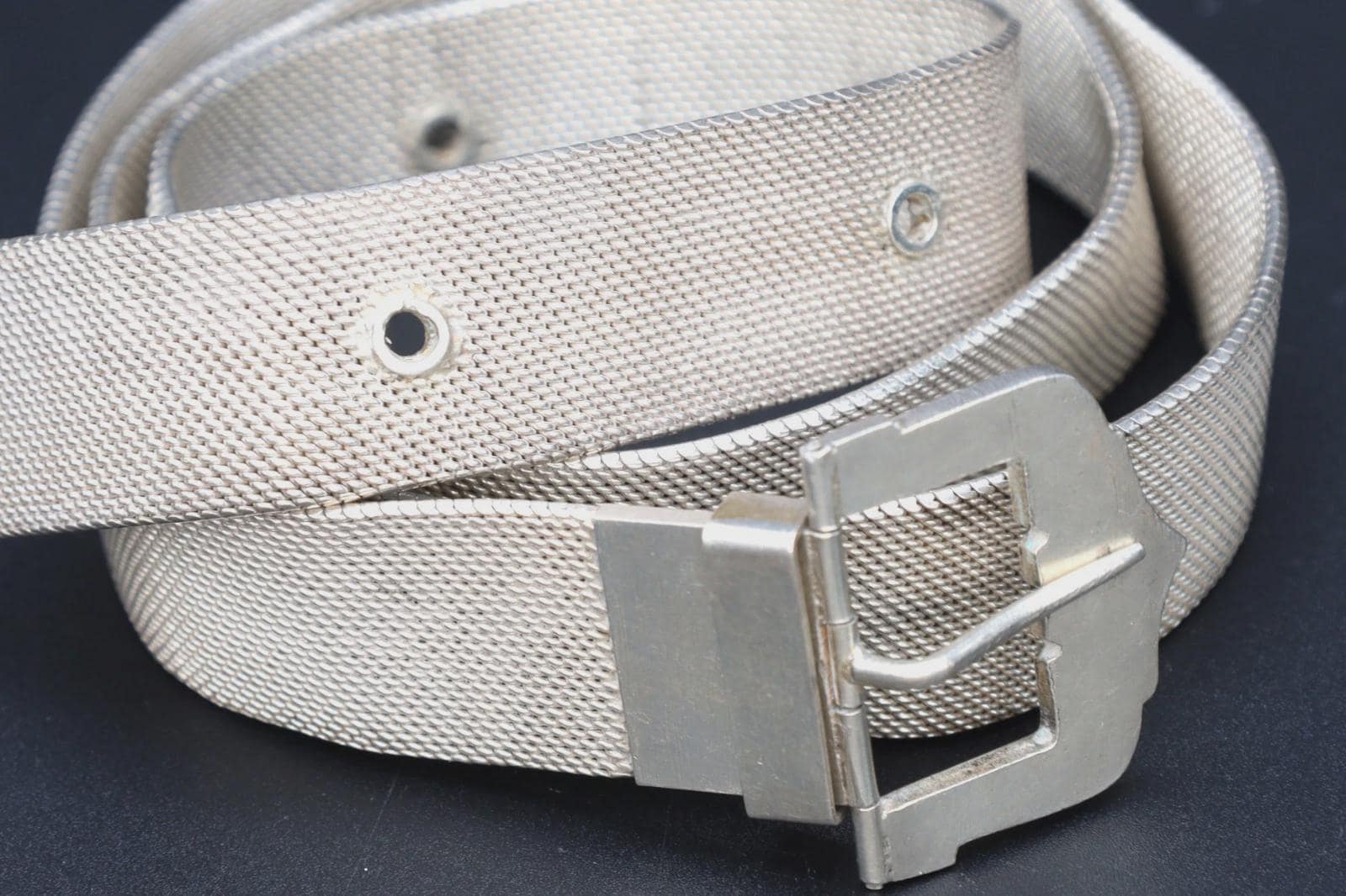 EXTREMELY RARE 1920s Art Deco Era Belt Made With 900 Silver, Fashion Accessories, Chinese Export, Manufactured In Colonial Bangkok Siam