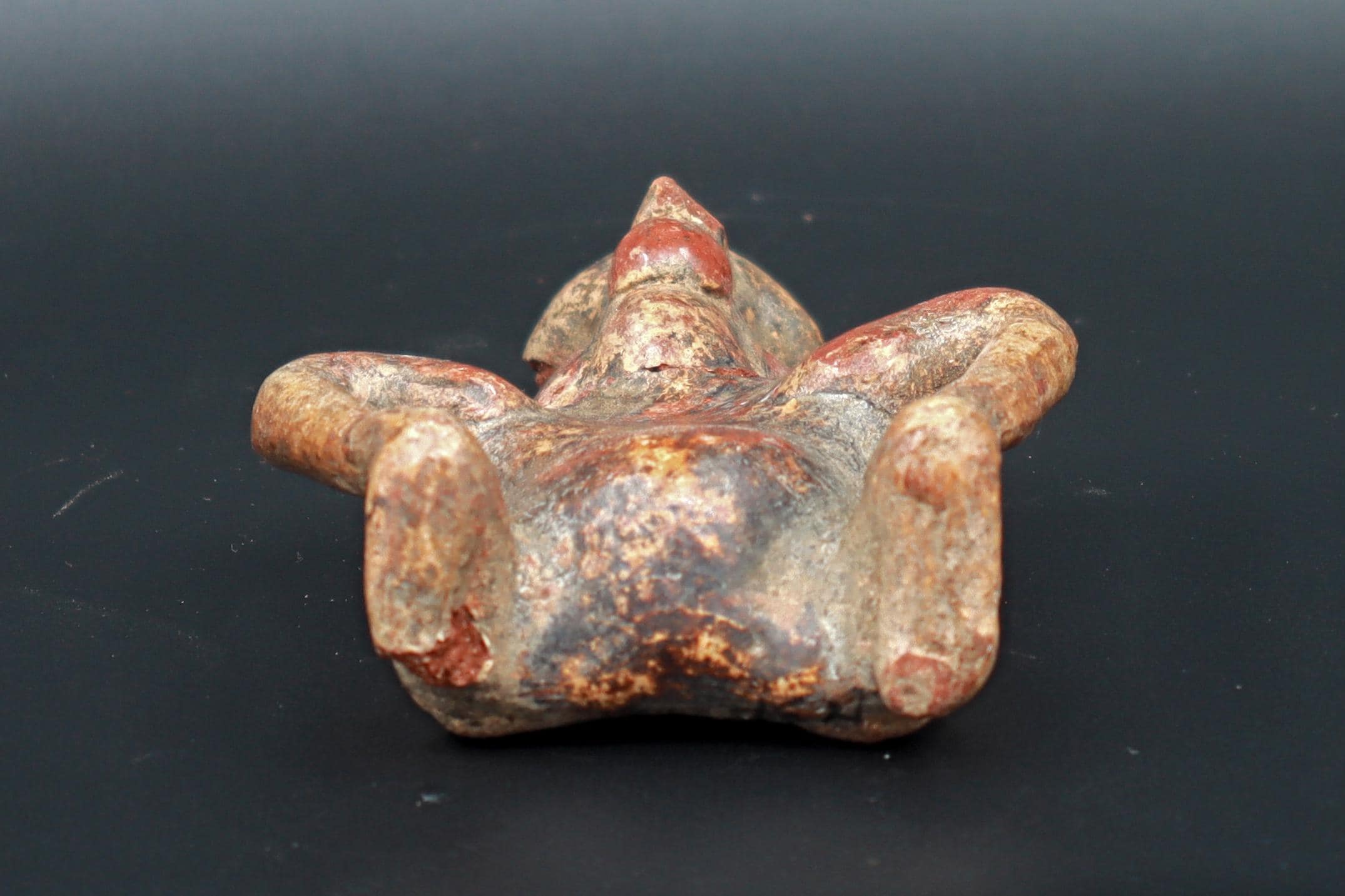 Ancient Pre Columbian Nayarit Pottery Chief, Zoomorphic Male Figure, Chinesco Type 300 BCE to 300 AD, West Mexico, Mesoamerican Burial Art