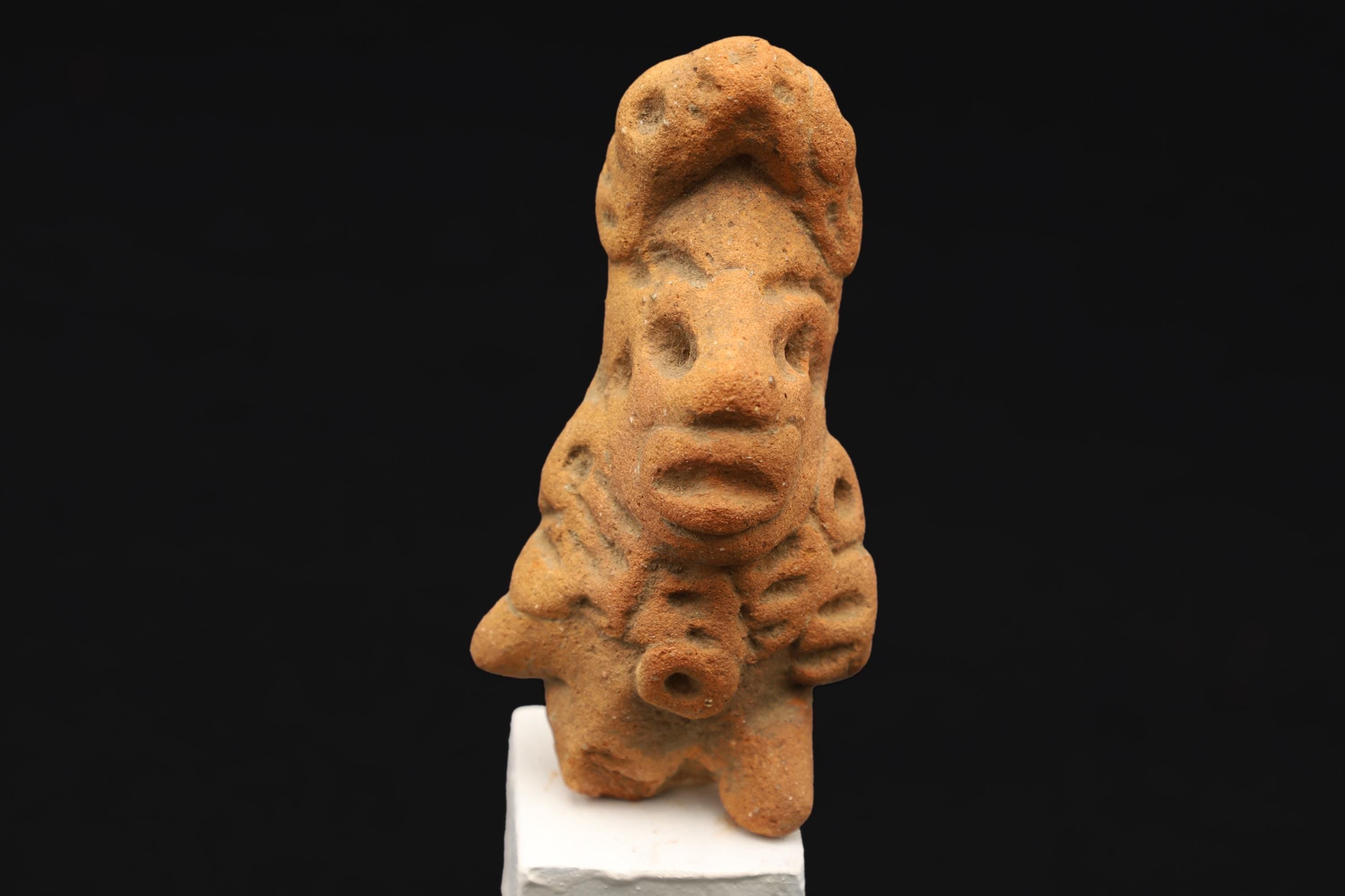 Ancient Pre-Columbian Colima Pottery Standing Figure, Full Body Idol Dated As Circa 250 AD, Western Mexico, Mesoamerica Indigenous Art