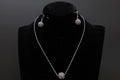 Vintage 1940s Jewelry Set, Neo Etruscan Flower Balls, 925 Sterling Silver Textured Puffed Bead Ball, Earrings And Pendant Necklace