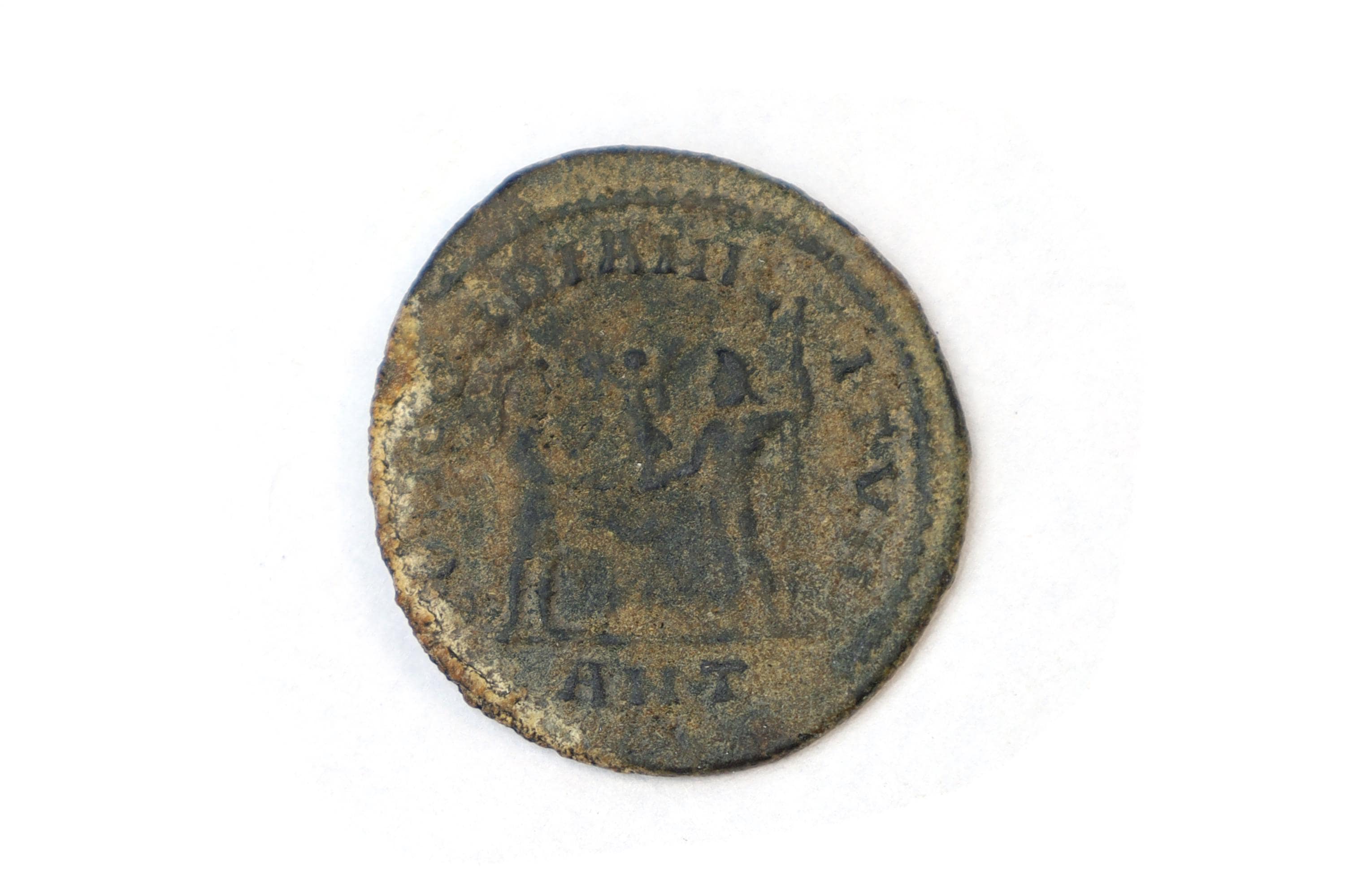 Ancient Roman Empire Bronze Coin, Emperor Constantius I Concordia Militum, 3rd Century AD, Numismatics Historical Collectibles