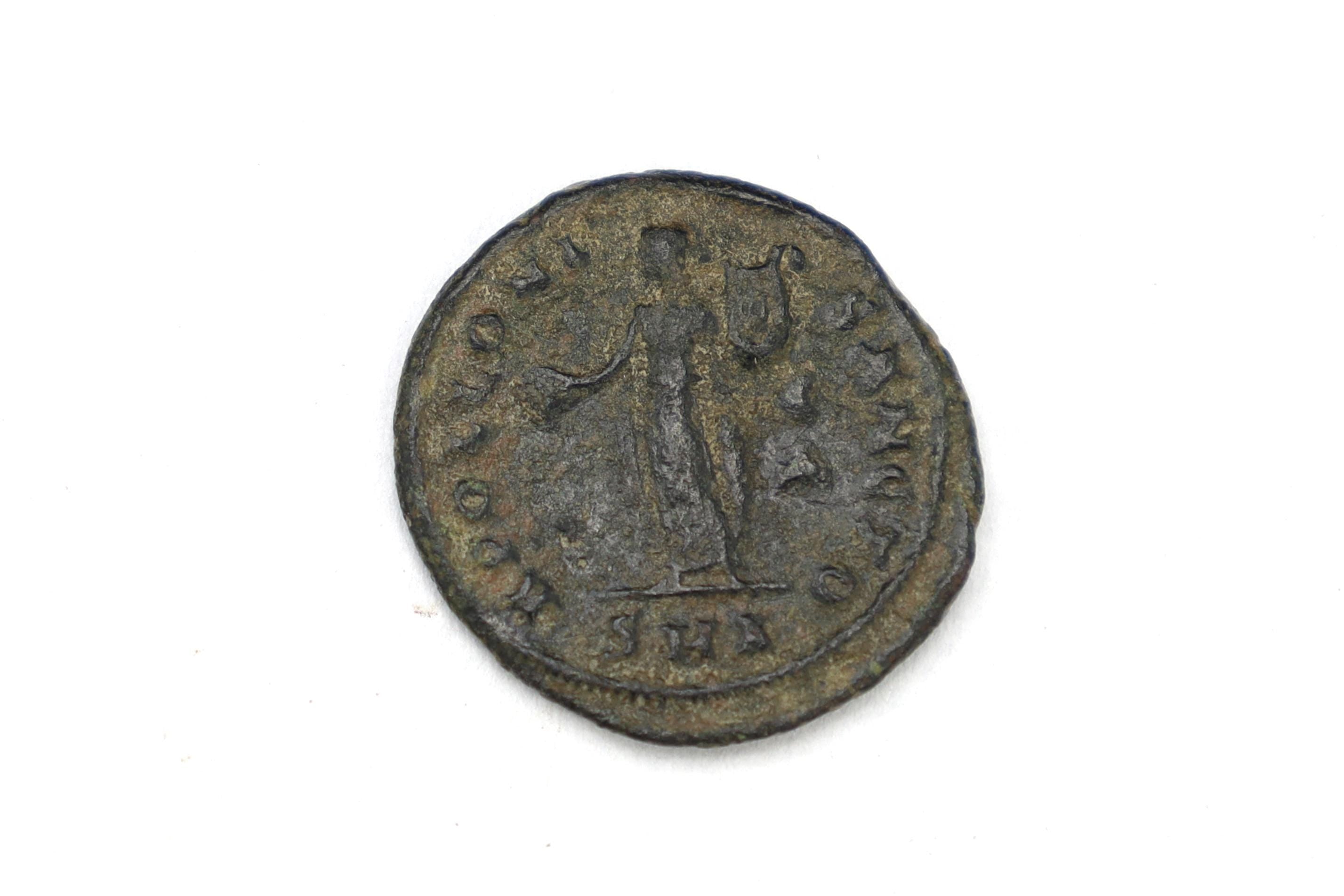 Ancient Roman Bronze Coin, Emperor Maximinus II Daia, Apolloni Sancto, Antioch Mint 4th Century AD, Numismatics And Historical Collectibles