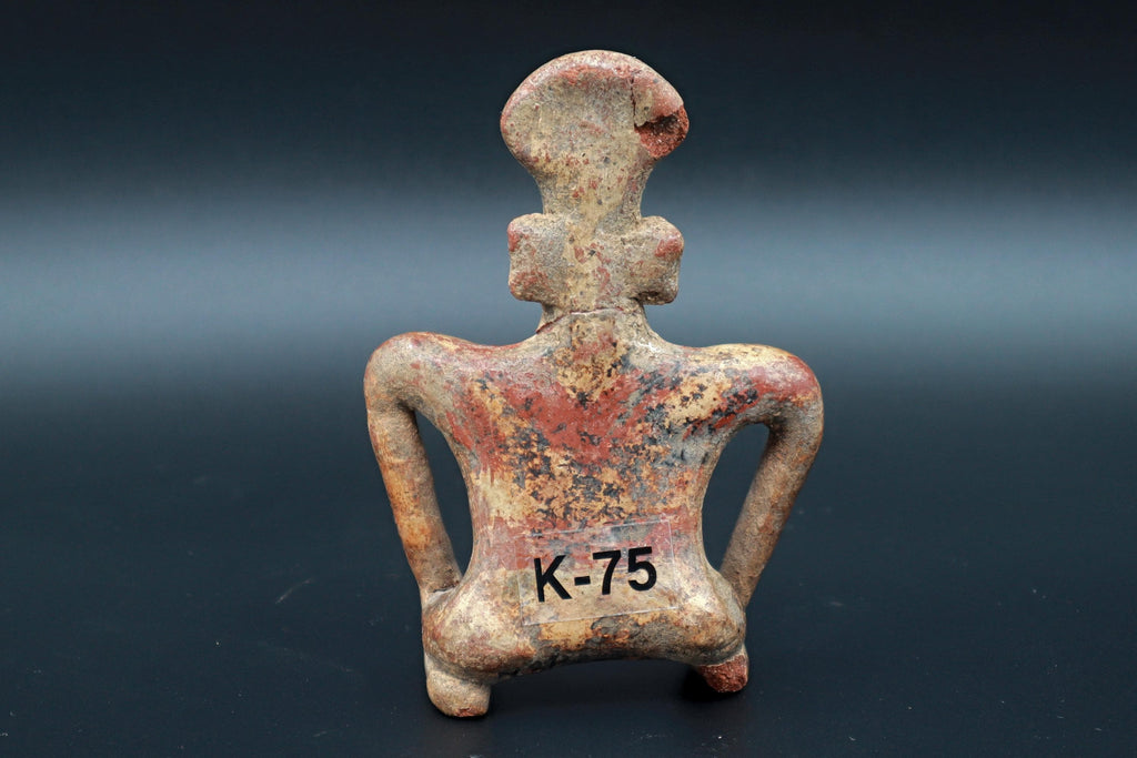 Ancient Pre Columbian Nayarit Pottery Chief, Zoomorphic Male Figure, Chinesco Type 300 BCE to 300 AD, West Mexico, Mesoamerican Burial Art