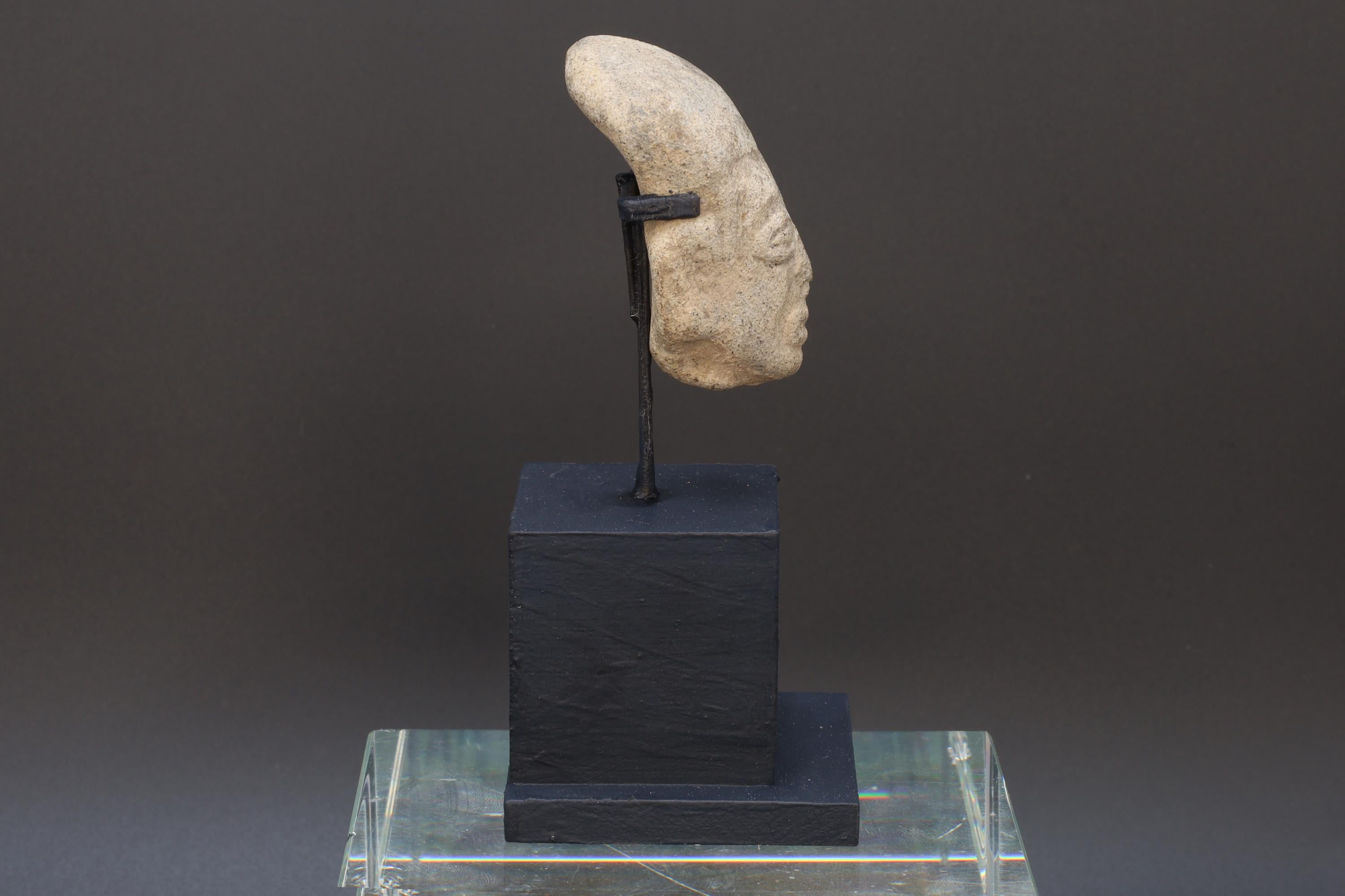 Ancient Pre-Columbian Tumaco Terracotta, La Tolita Pottery Head Fragment Dated As Circa 300 BCE, Prehispanic South America Art Antiquities