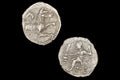 Laranda Lycaonia Cilicia, Silver Obol Coin, 324 To 323 BCE, Baaltars Seated And Wolf Running, Ancient Collectibles And Numismatics