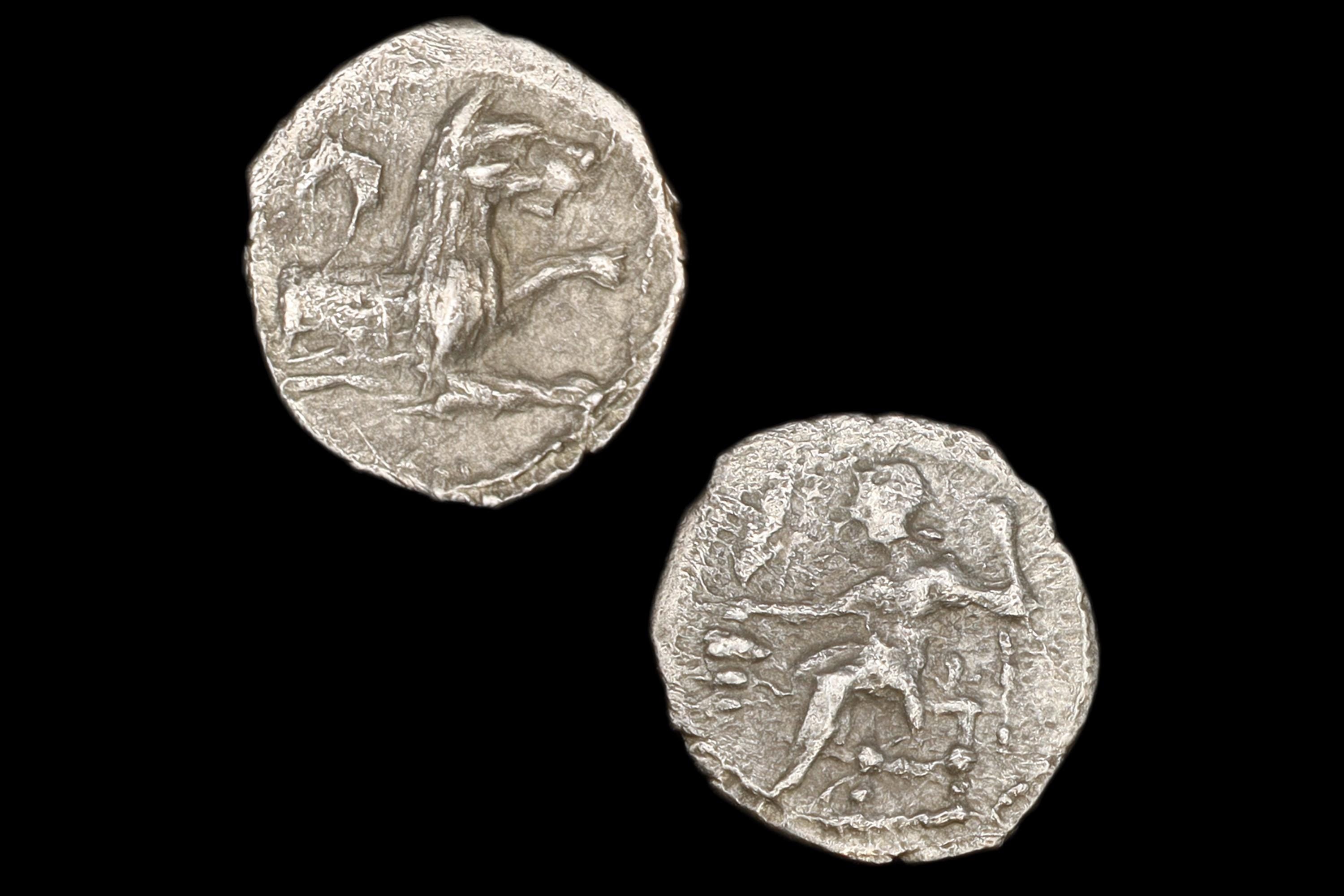 Laranda Lycaonia Cilicia, Silver Obol Coin, 324 To 323 BCE, Baaltars Seated And Wolf Running, Ancient Collectibles And Numismatics