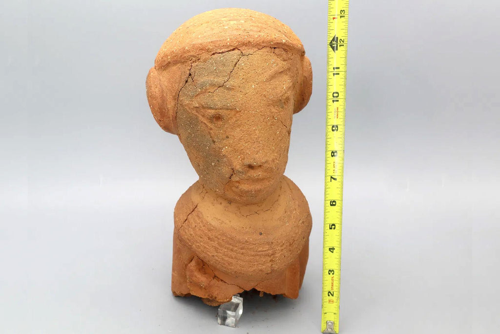 Ancient Africa NOK Civilization Terracotta Burial Female Sculpture, A Head Bust Figure 200 BC To 200 AD, West Africa Antiquities And Art