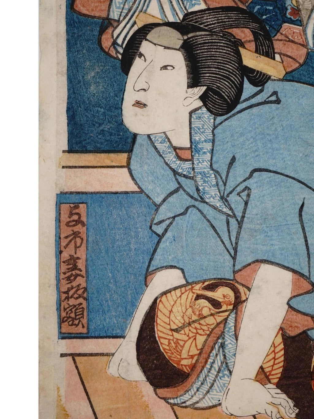 Kuniyoshi Utagawa, Japanese Edo Period, Original Antique Ukiyo-e Woodblock Print 1852, Asian Oriental Art, Kabuki Play Illustration