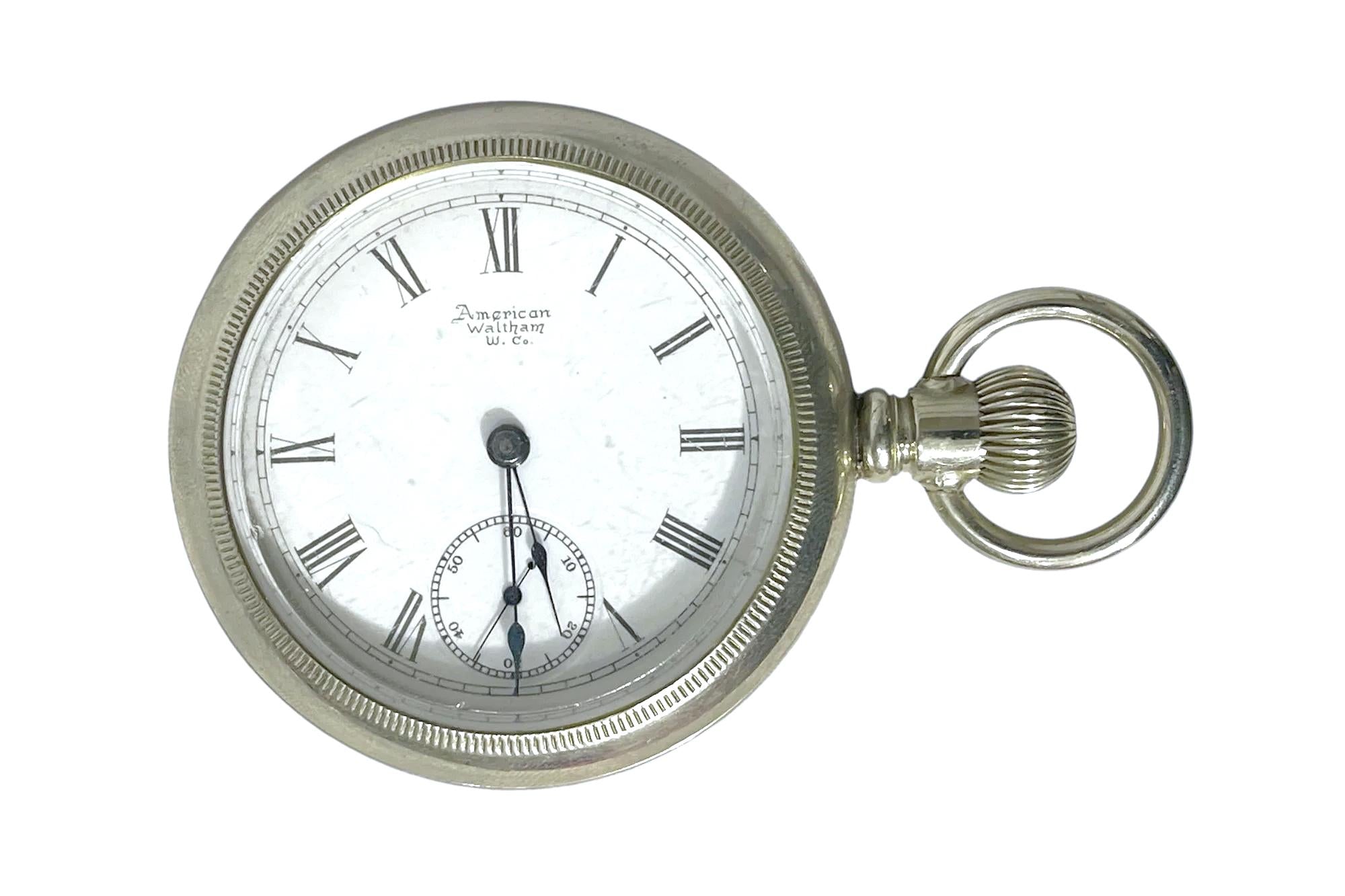 Antique 1890 American Waltham Massachusetts Watch Co Pocket Watch WORKING, Serial 4755286, Grade 1, Size 18s, Seven 7 Jewels, Silverode Case