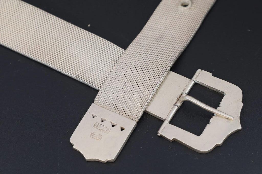 EXTREMELY RARE 1920s Art Deco Era Belt Made With 900 Silver, Fashion Accessories, Chinese Export, Manufactured In Colonial Bangkok Siam
