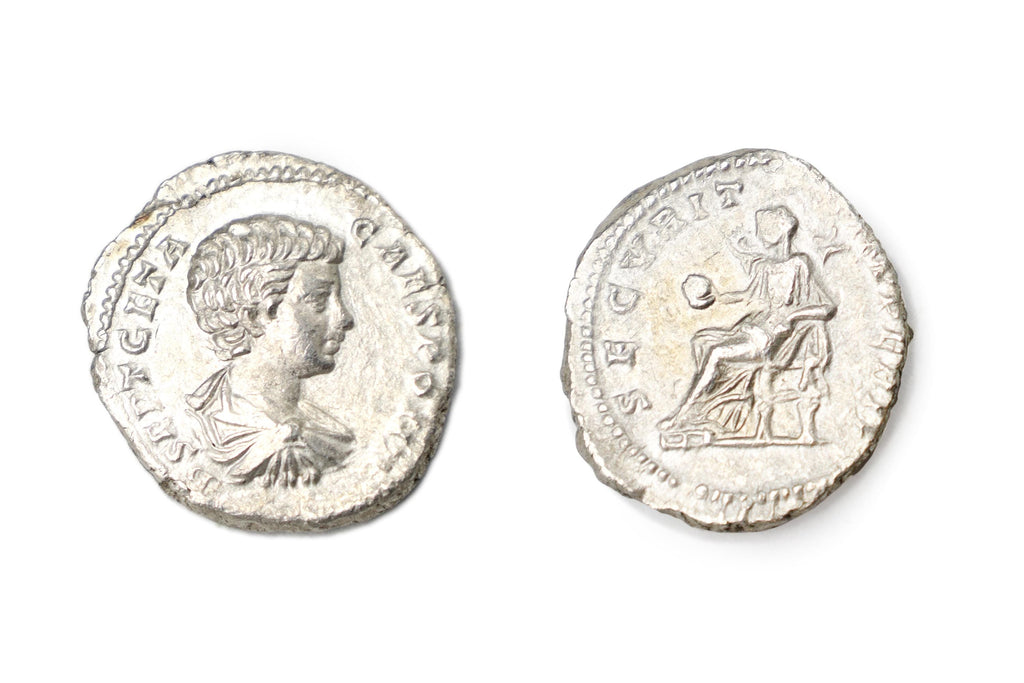 Ancient Roman Empire, 3rd Century AD, A Silver Denarius Coin. Emperor Geta As Caesar, Numismatics And Historical Antiquities Collectibles