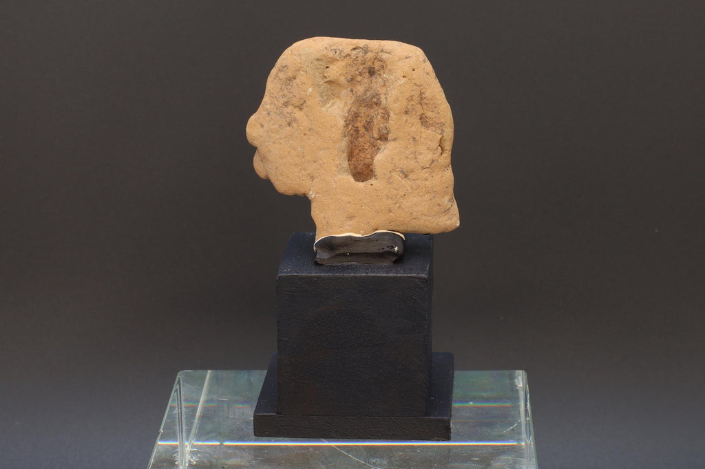 Ancient Huastec Head Of Dignitary Figure, Circa 500 AD Panuco River Area Style, Veracruz Pre-Columbian Ceramic Idol Head, Prehispanic Mexico