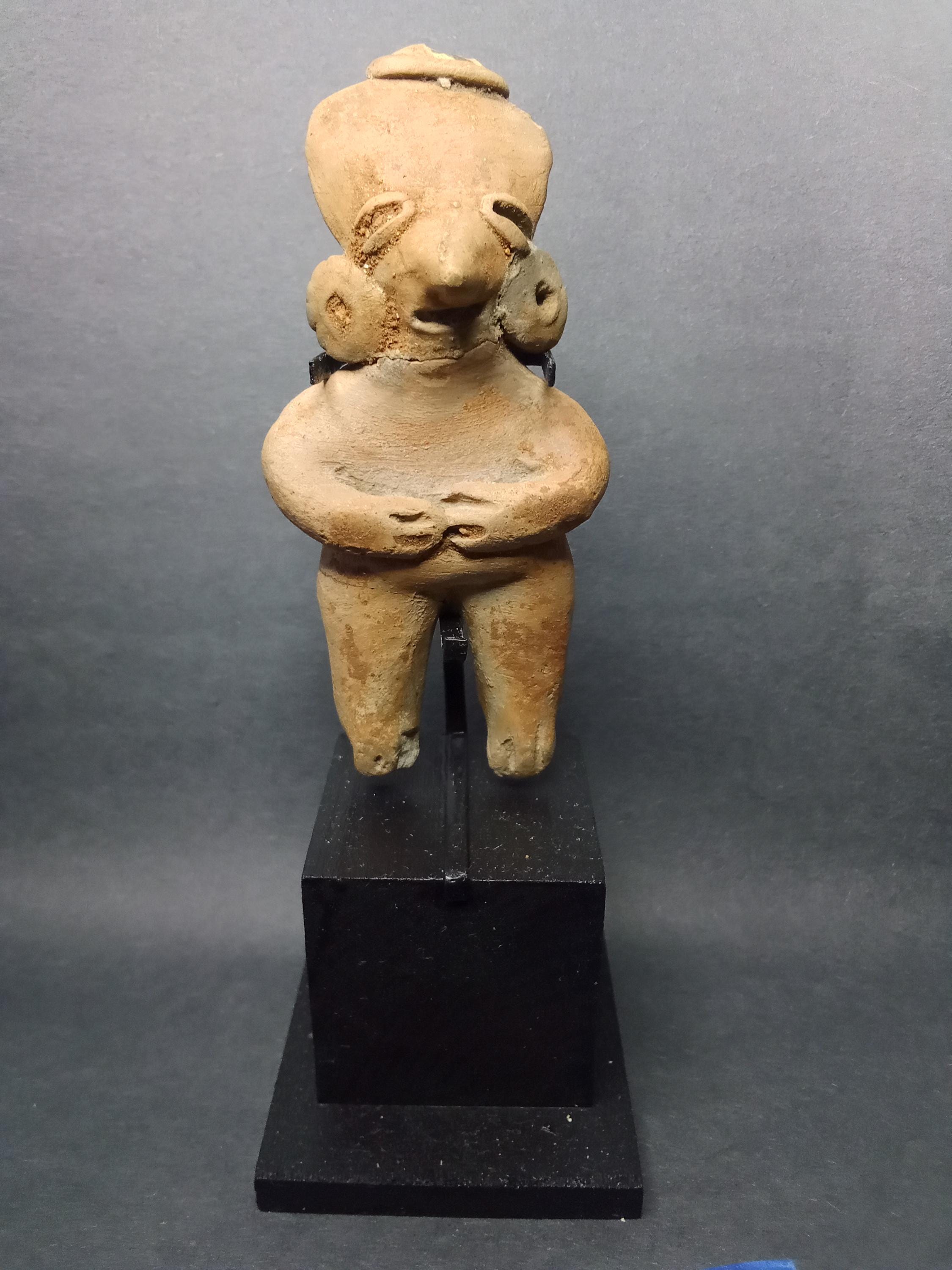 Ancient Pre Columbian Colima Flat Body Figure, 300 BCE to 300 AD, West Mexico Ceramics, Mesoamerican Tombs Burial Art And Antiquities
