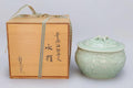 Antique Mid 20th Century Chinese Celadon Mizusashi Water Container For Tea Ceremony, Zhong Guo Longquan, East Asia Pottery Art