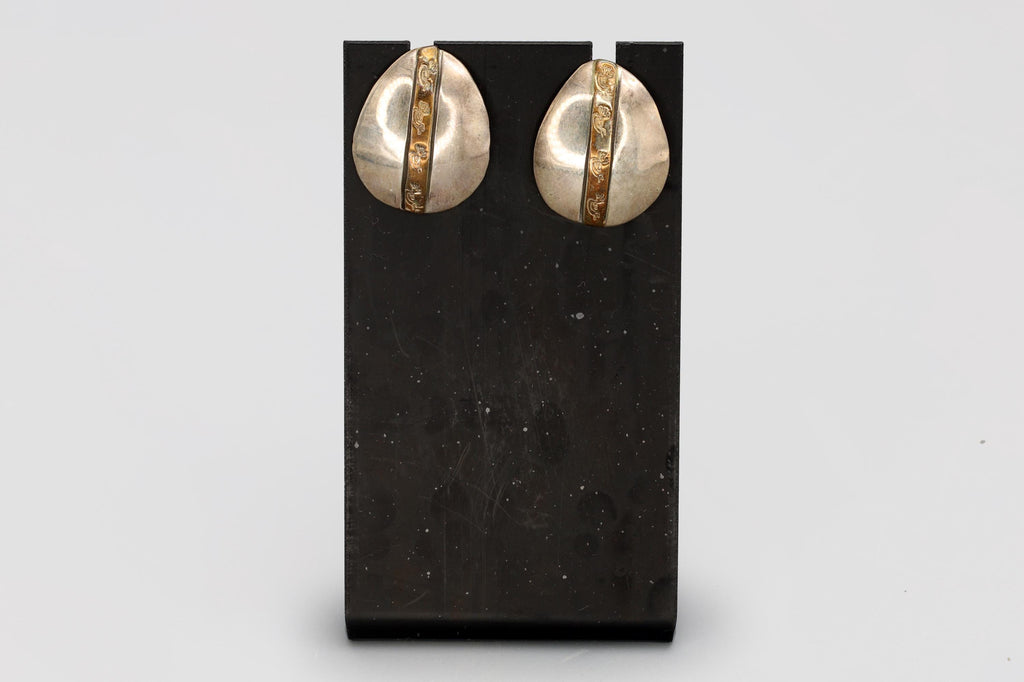 Vintage Navajo like Studs By Keith James, Sterling And Gold Wash, Dancing Kokopelli Kachina Jewelry, Southwester Fashion Accessories