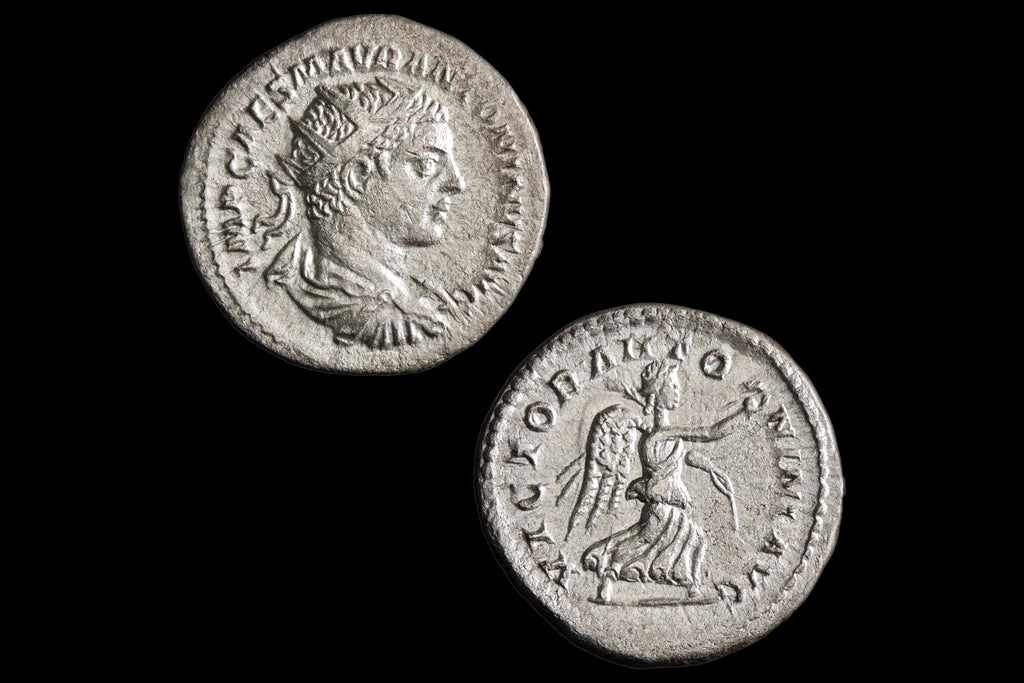 Ancient Roman Empire Under Emperor Elagabalus, 3rd Century AD, Silver Denarius Antoninianus Coin. Numismatics And Antiquities Collectibles
