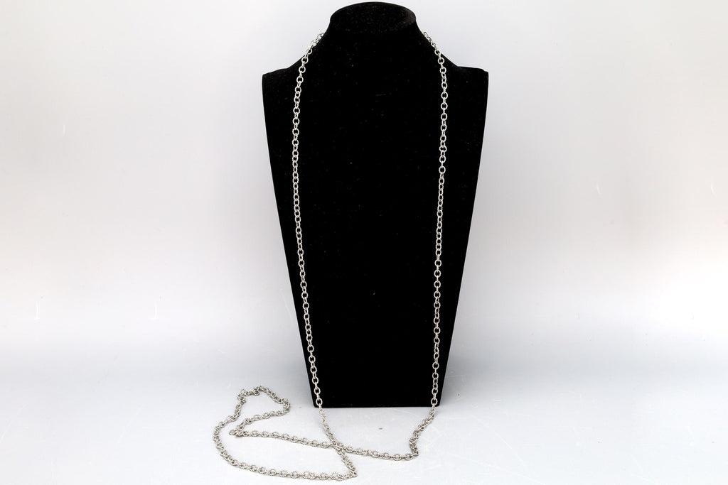 Vintage 1990s RELIOS Sterling Silver Chain Necklace XXL, Carolyn Pollack Fashion Jewelry Accessories, Extra Long Chain