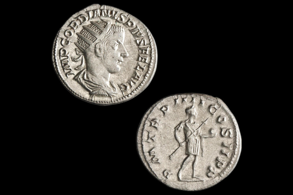 Ancient Roman Empire, 3rd Century AD, Gordian III Silver Denarius Coin, Antoninianus Reform Of Caracalla, Numismatics Antiquities Art