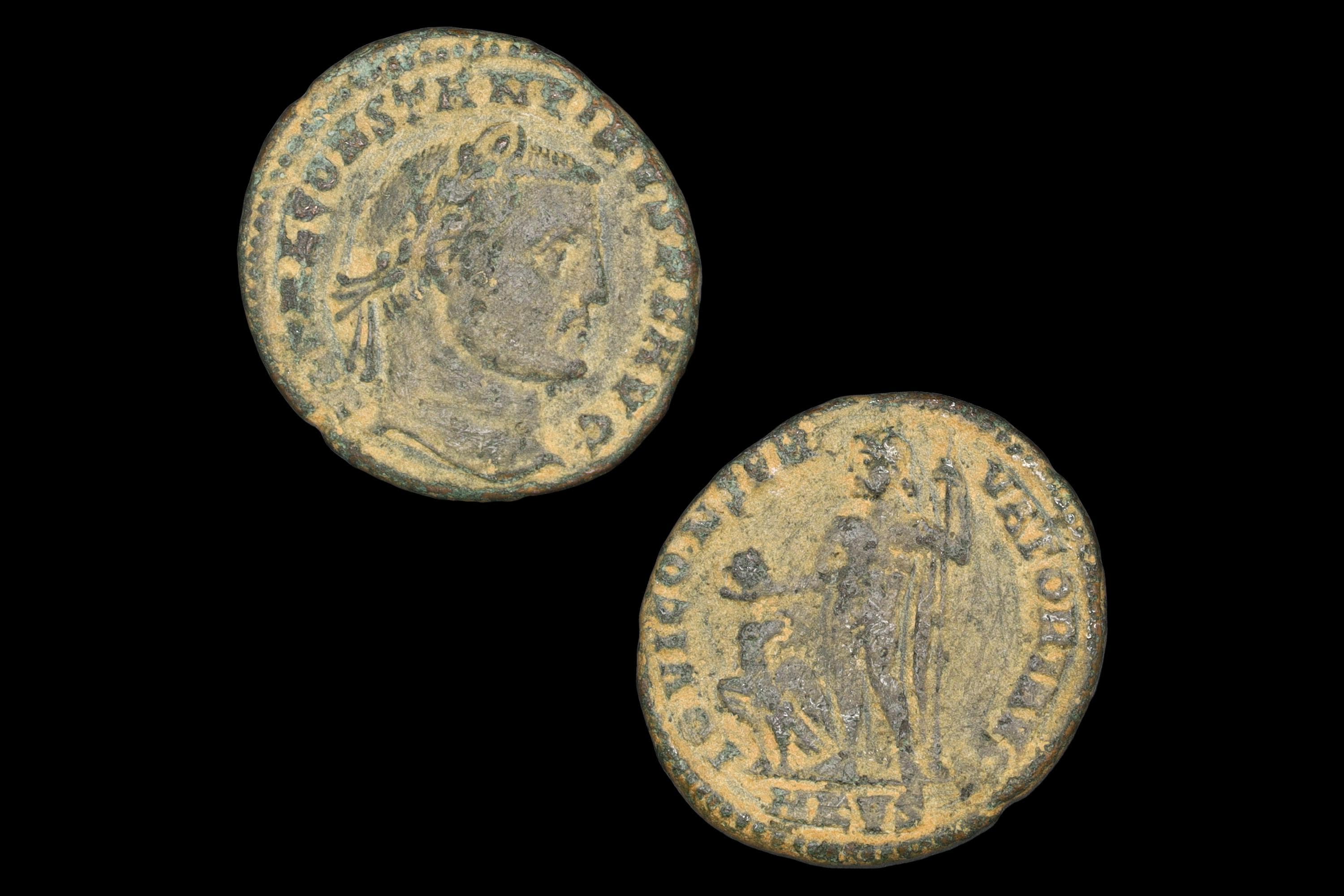 Ancient Roman Empire Bronze Coins, Emperor Constantinus I, Follis IOVI CONSERVATORI AVGG, Cyzicus, Numismatics And Historical Collectibles