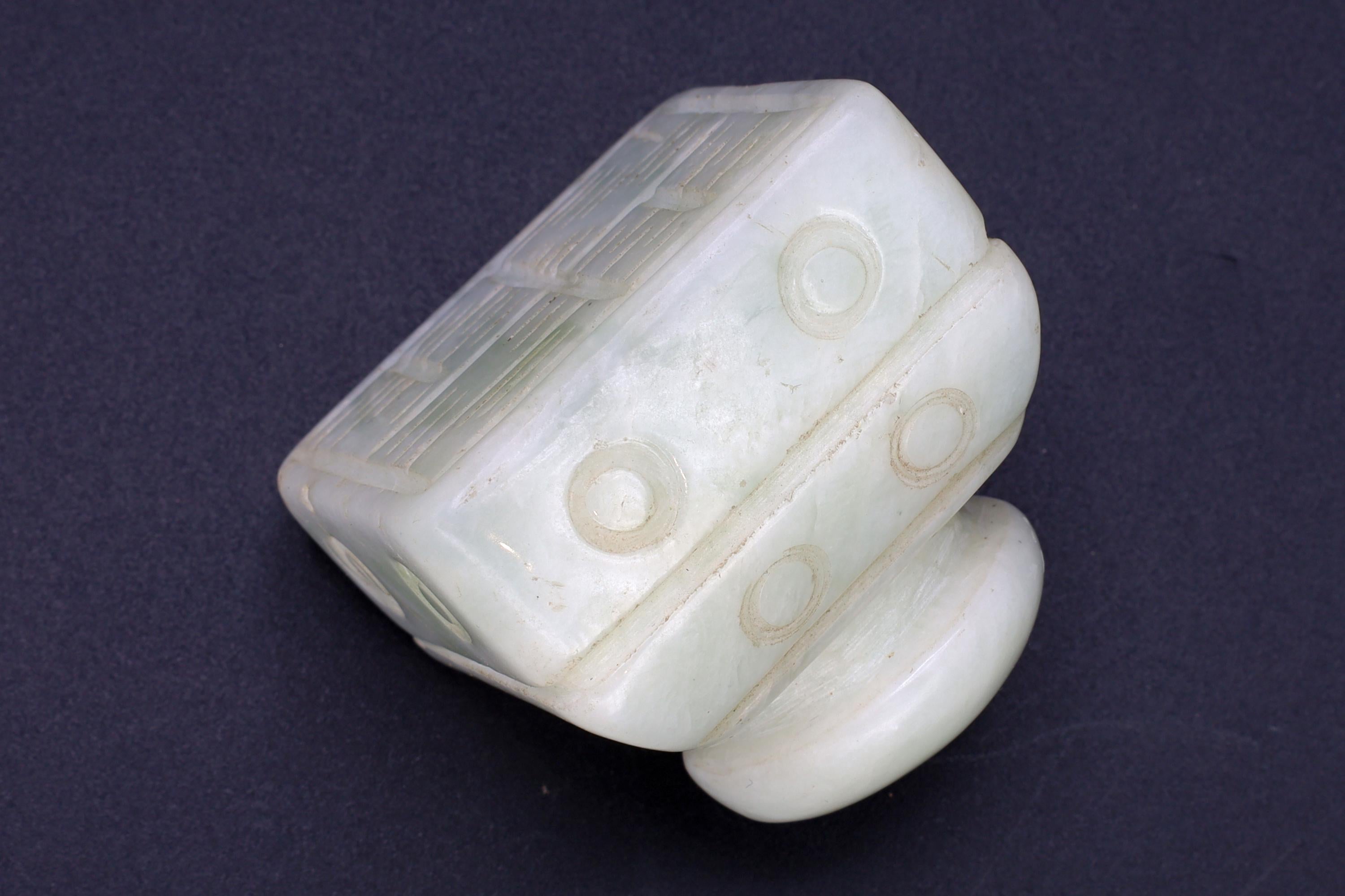 Signature Calligraphy Seal Stamp, Carved Stone Paperweight, Feng Shui, Oriental Asian Decor, Pale Green Nephrite Jade Like Chinese Seal