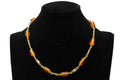 Judith Ripka Necklace, Clear White Diamonds, Orange Citrine Gemstones And 18 Karat Yellow Gold Links And 18K Chain, Luxury Jewelry Brands