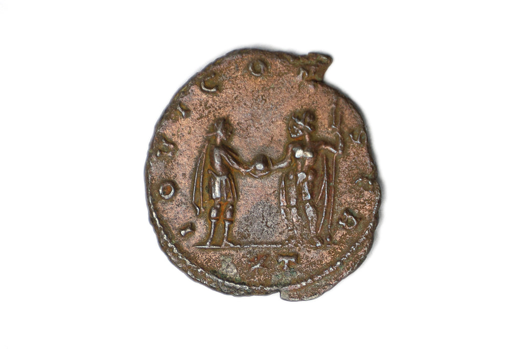 Ancient Roman Empire, Aurelian Antoninianus Iovi Conser Bronze Coin, Rare Mint Mark Ticinum Pavia, Numismatics And Historical Collectibles