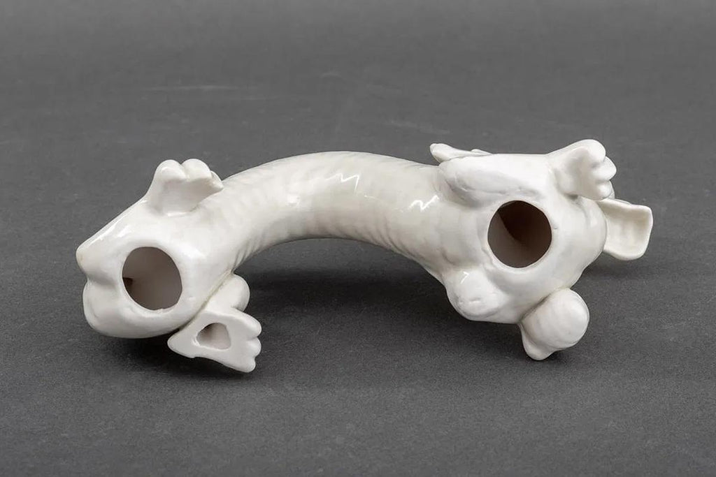 Japanese White Glazed Porcelain Dragon Figure, Small Sculptures Of Chinese Zodiac Sky Serpents Loong, Asian Mythology, Blanc De Chine