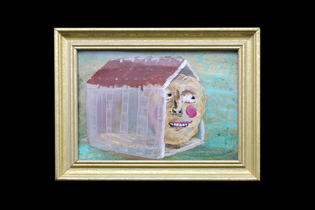 Our Housing Crisis IV, Small Format Painting, Acrylic On Paper, Framed, Architecture Drawing, Miami Florida, Contemporary Art