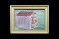 Our Housing Crisis IV, Small Format Painting, Acrylic On Paper, Framed, Architecture Drawing, Miami Florida, Contemporary Art